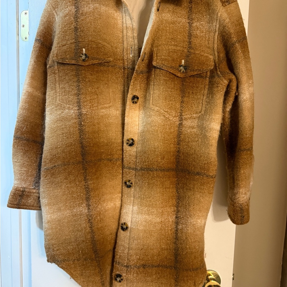 Wilfred Tan Plaid Utility Jacket